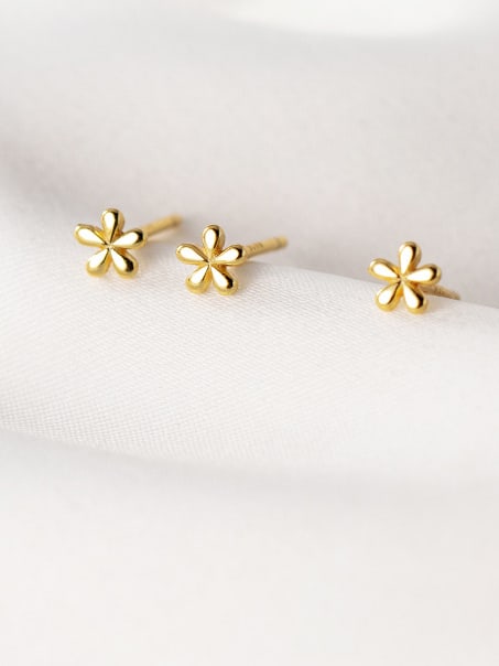 Cercei din argint Floricica (Silver/Gold)